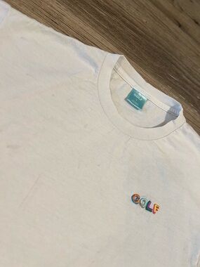 Golf Wang Sweatshirt Mens Large White Crewneck Pima Cotton Embroidered
